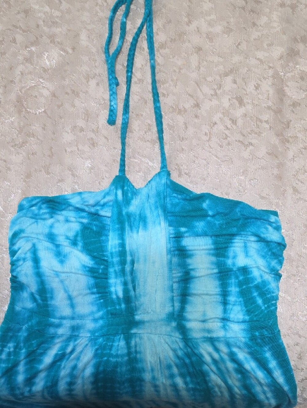 a.n.a‎ Turquoise Tie Dye Maxi Dress Strapless Flowing Summer Beach Wear Boho - Picture 4 of 8